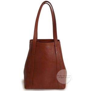 Lotuff Leather Bag Angle Tote Large Shoulder Bag Saddle Tan Leather